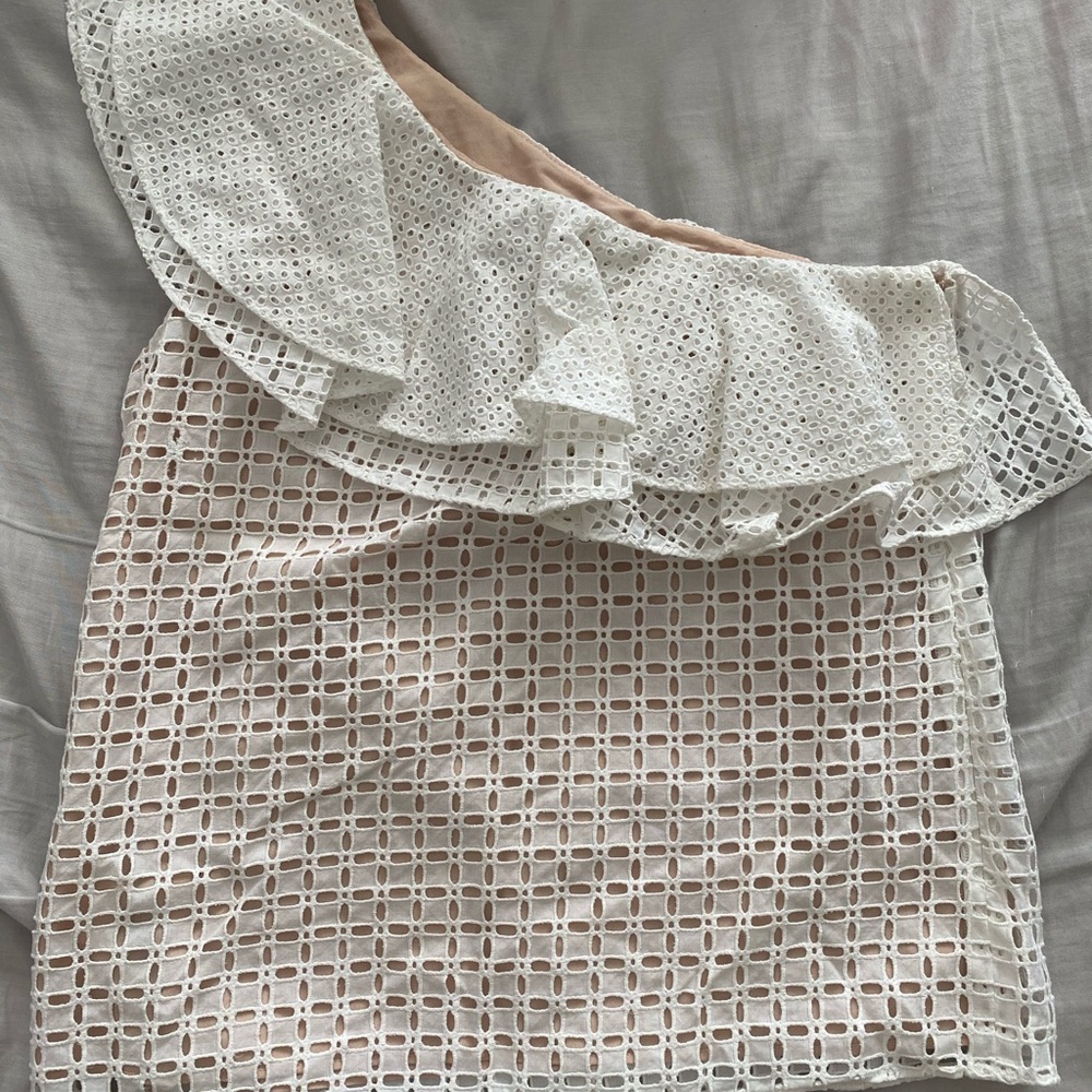 J. Crew One Shoulder Ruffle Top